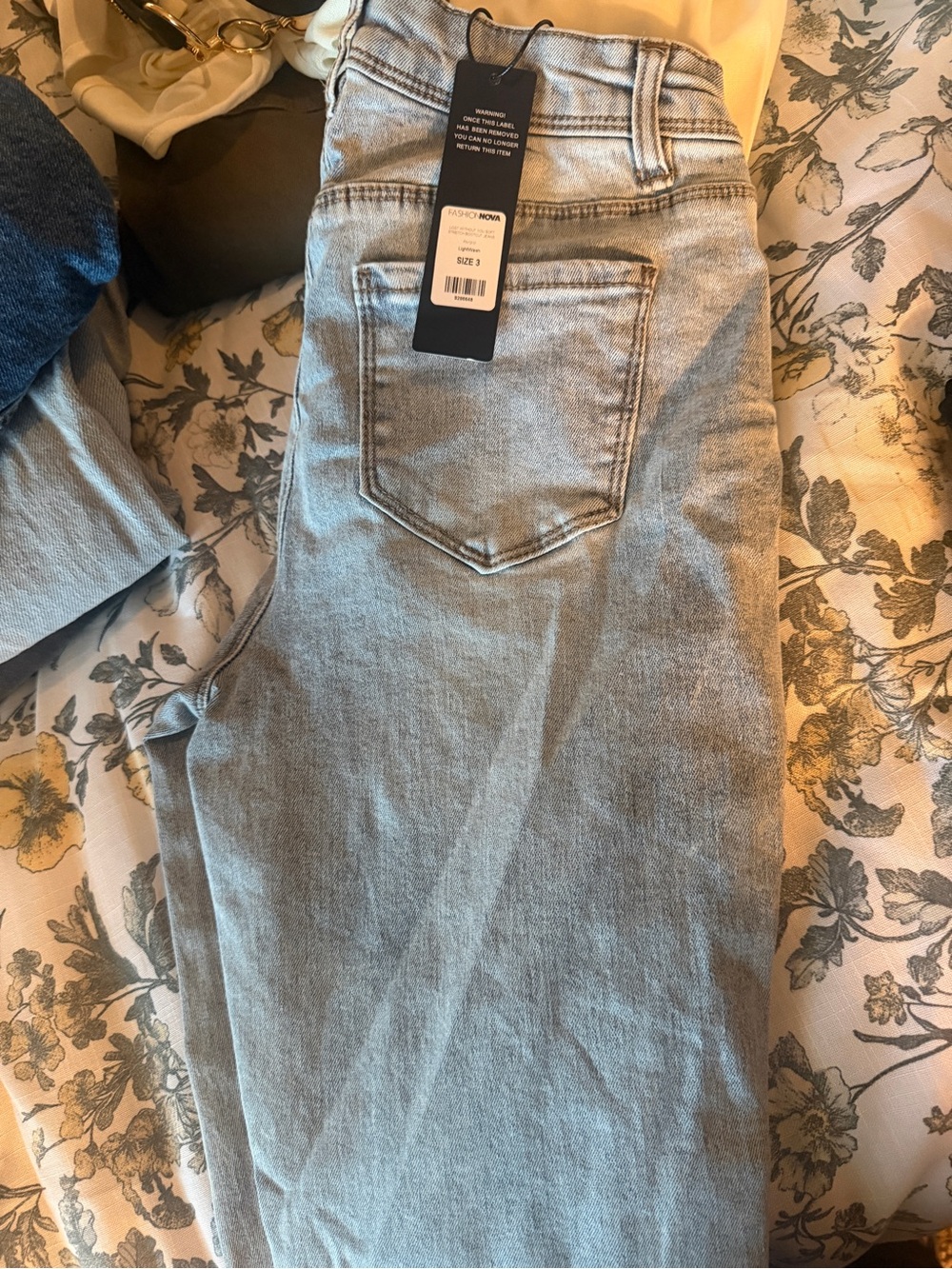 Fashion Nova Light Blue High-Rise Straight Jeans